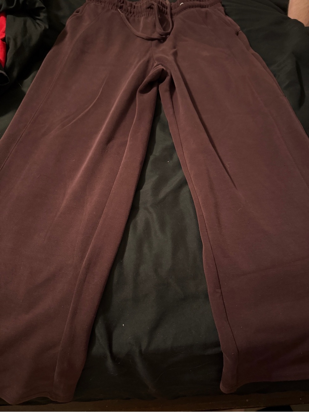 Maurices Wide-Leg Drawstring Pants in Deep Plum